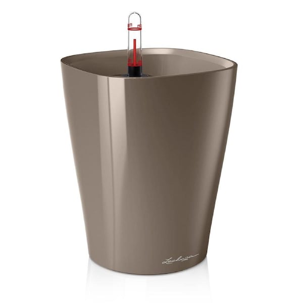 LECHUZA DELTINI PLANTER POT (HIGH GLOSS TAUPE)