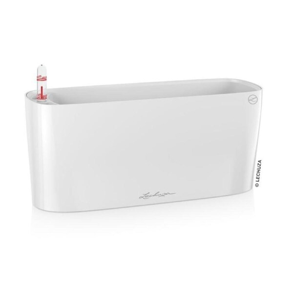 LECHUZA DELTA 10 PLANTER POT (HIGH GLOSS WHITE)