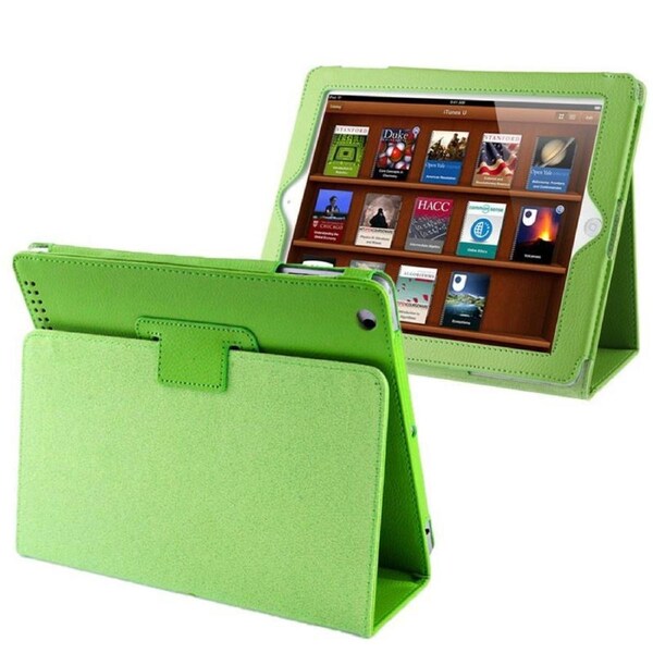 For iPad 2/3/4 Case,Modern Lychee Leather High-Quality Shielding Cover,Green