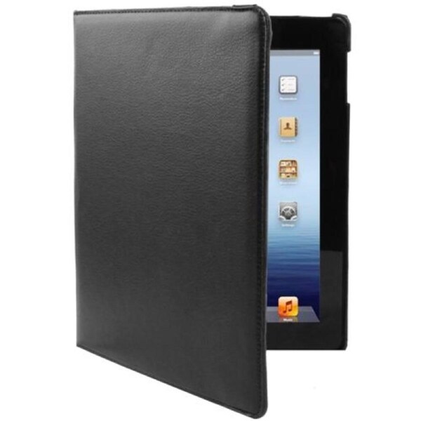 For iPad 2/3/4 Case,Smart Function Rotatable Shielding Leather Cover,Black