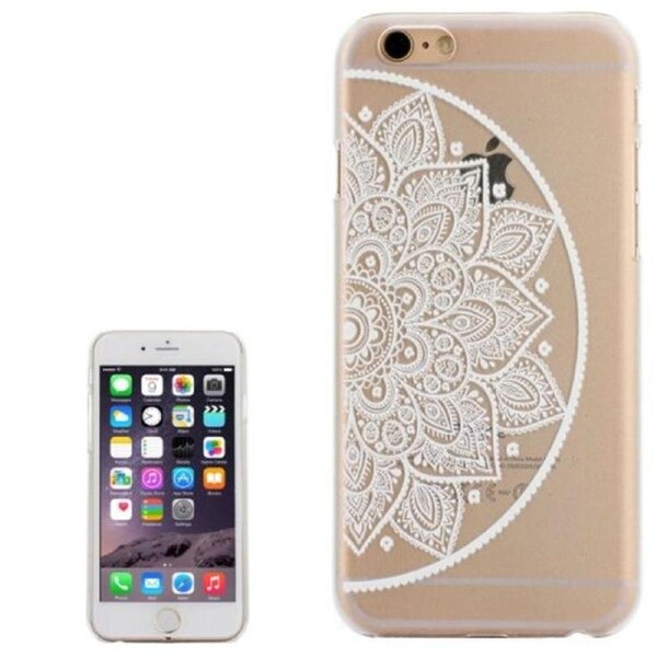 For iPhone 6S PLUS,6 PLUS Case,Half Mandala Transparent Shielding Cover,White