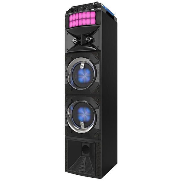 Lenoxx 80W Stage Wireless Speaker w LED Lights/Radio/Remote/Aux/MP3 USB Player