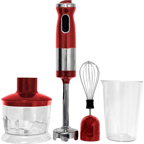 Healthy Choice 700W Electric Hand Stick Blender Food Chopper Mixer Beater Red