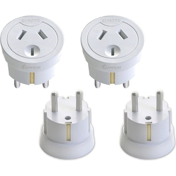 2x Sansai Travel Power Adapter Outlet AU/NZ Socket to Plug Asia EU/Bali/M East