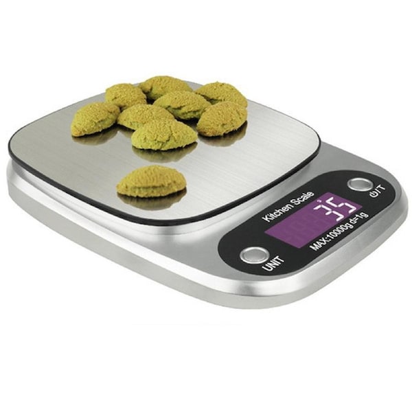 TODO 10Kg Stainless Steel Kitchen Scale Backlit Lcd Display 1G Graduation Jewelry Platform