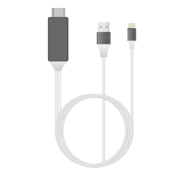 TODO Lightning Pin To Hdmi 1080P Adapter Cable Usb Charge Iphone Ipad Audio Video Lead Tv