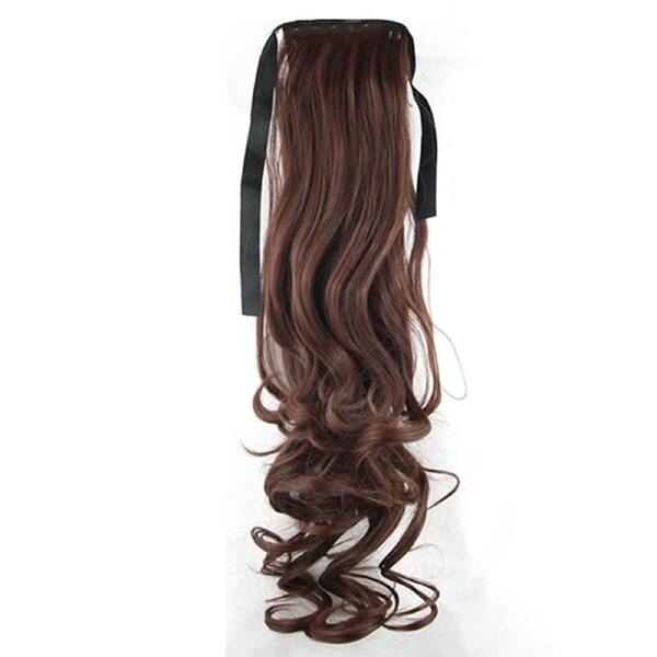 High Grade Synthetic 22" Hair Extension Ponytail Brown Curly Pony Wavy