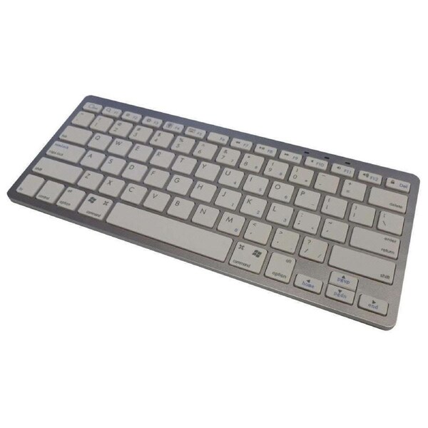 TODO Wireless Bluetooth Keyboard Ipad, Iphone, Win, Mac, Linux White Silver Bk3001