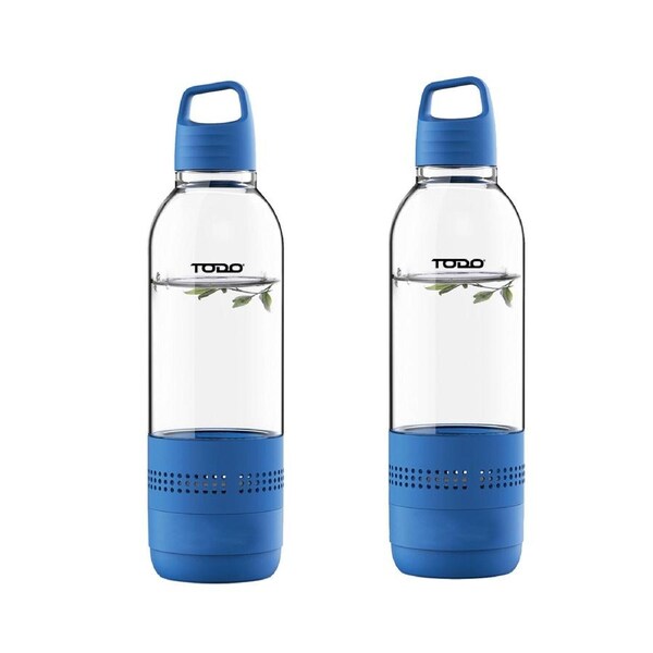 2X Bluetooth Water Bottle Speaker 400Ml Portable Rechargeable Bottled Speakers - Blue