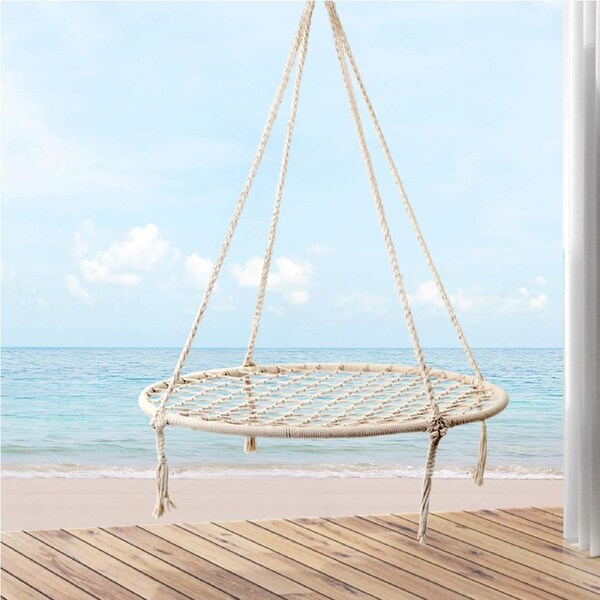 Gardeon Kids Swing Hammock Chair 100cm - Cream