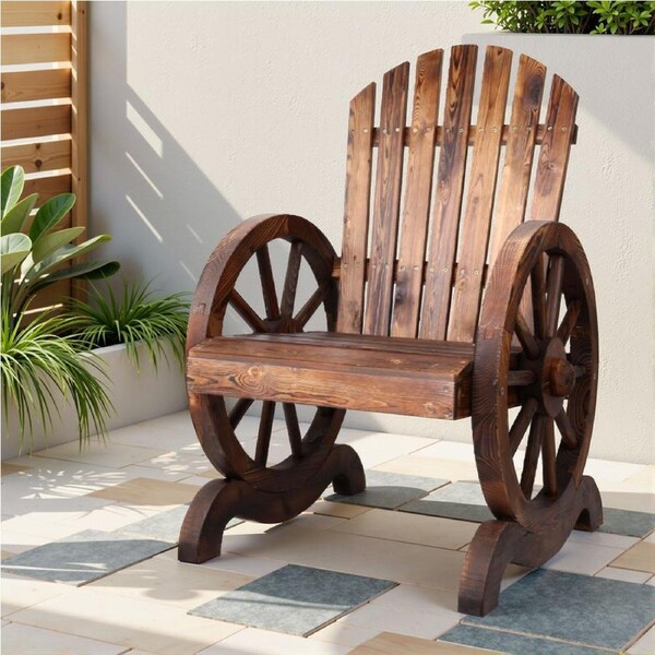 1x Gardeon Outdoor Chairs Lounge Setting Wooden Wagon Chair Patio Furniture