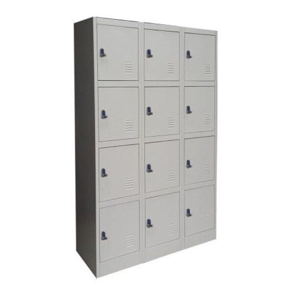 TCS Extra Large 12 Door Metal Steel Storage Locker with Padlock Receptors