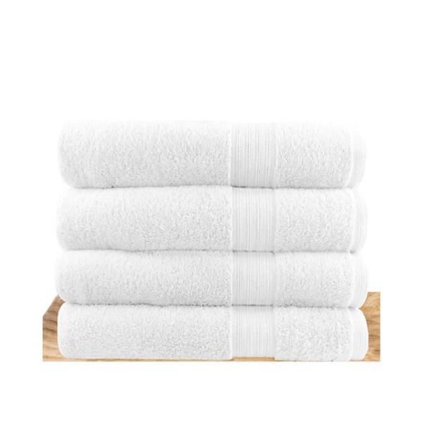 Softouch 4 PCS Ultra Light Quick Dry Premium Cotton Bath Towel Set 500GSM White