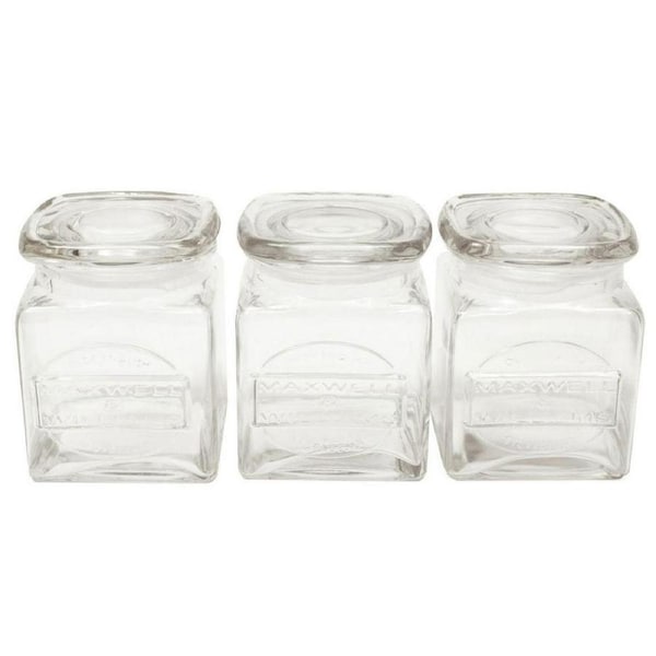 3pc Maxwell & Williams 500ml Olde English Glass Storage Food Container Jars/Lid