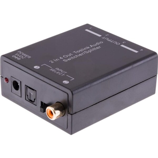 PRO2 PRO1359 Active Toslink Splitter 2 In 4 Out Switcher/Splitter Supports Digital Audio Signal