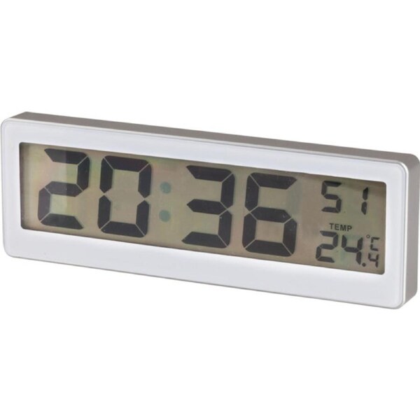 XC0230 LCD Clock With Temperature Simultaneous Display 215(L) X 73(H) X 22(D)mm LCD CLOCK WITH