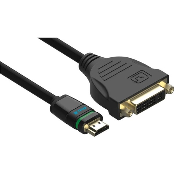 PRO2 ELHDS005 Easylock HDMI-DVI Socket 0.5M Locking HDMI Plug-DVI Socket HDMI Plug To DVI Socket