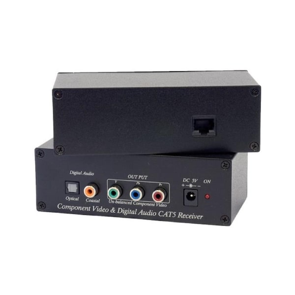 CV02A-4 Component Video Cat5 Extender 2Pcs/Set Balun Digital Audio Active Type, With External