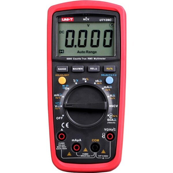 UNI-T UT139C True-Rms Digital Multimeter With Temperature Display Count 6000 TRUE-RMS DIGITAL