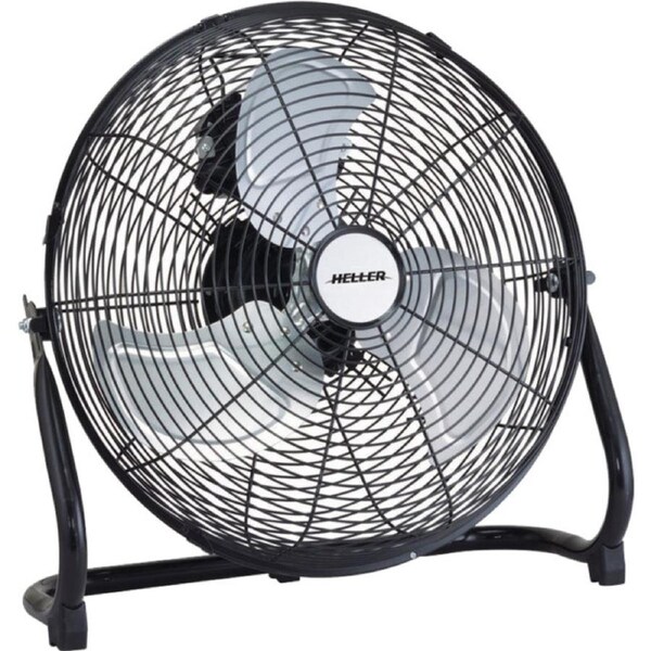 HELLER HVF40SG High Velocity Commercial Fan 40Cm Floor Stand Black 3 Speed Push Button Control