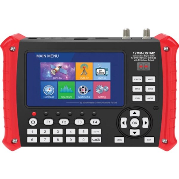 MATCHMASTER 12MM-DSTM2 Combination Signal Meter Dvb-T/T2/C and Dvb-S/S2 Simple and Easy To Use TV