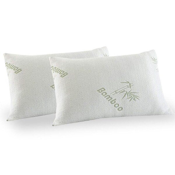 Royal Comfort Luxury Bamboo Covered Memory Foam Pillows 56 x 36cm Twin Pack