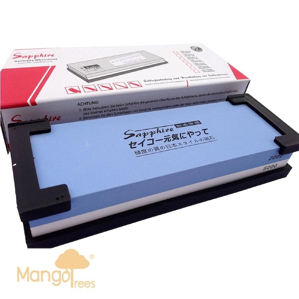 Lanboshi #2000/#5000 Double Sided Sharpening Sharpener Whetstone with Base Grip