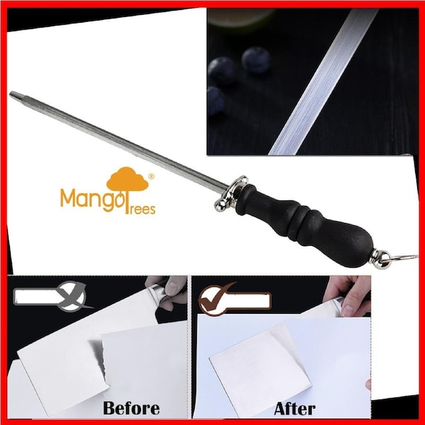 Pro Sharpening Steel Knife Sharpener Rod Stainless Sharpener Stick 20cm