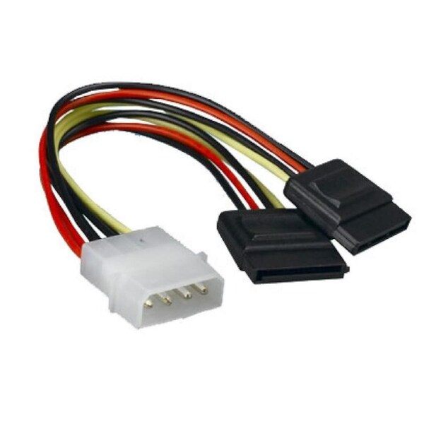 Astrotek Internal Power to SATA Molex Cable - 4 pins to 2x 15 pins 18AWG RoHS [AT-MOLEX-TO-SATAX2]