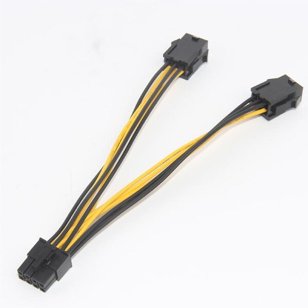 2 x 6 Pin Female to 8 Pin Male PCI Express Video Card Power Cable [ADA-GEN-6PT08P]