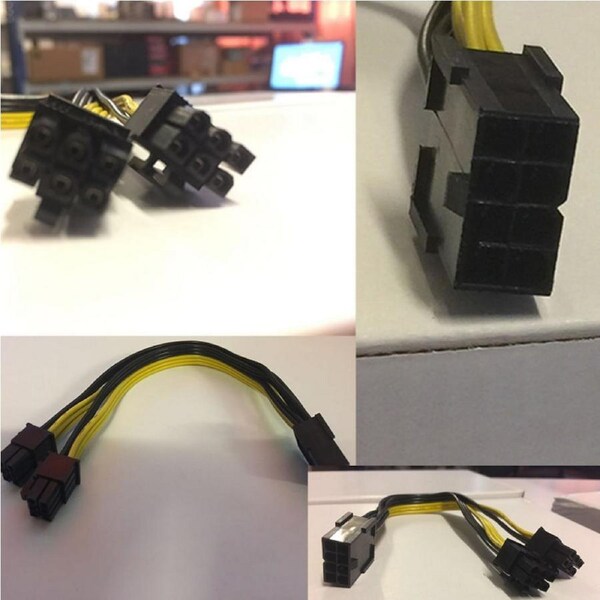 8 Pin Female to 2 x 6 Pin Male PCI Express Video Card Power Cable 8 PIN TO 6 PIN [ADA-GEN-8PT06P]