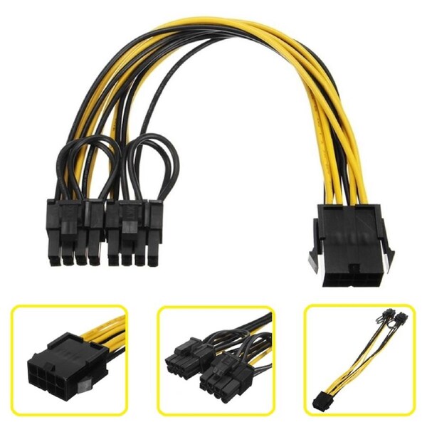 GPU Graphics Card Power Cable PCI-E PCIE 8p Female to 2 Port Dual 8pin 6+2p Male [ADA-GEN-8PT2X8P]
