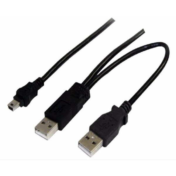 Astrotek USB 2.0 Y Splitter Cable - Type A Male to Mini B 5 pins 1m + USB Type A [AT-USB-AM-AMMBM]