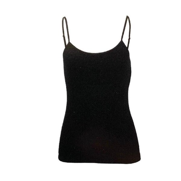 MERINO SKINS Ladies Camisole Merino Wool Thermal Underwear Top Warm Cami - Black XL (AUS 16)