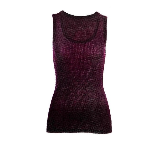 MERINO SKINS Wool Blend Ladies Verona V-Neck Tee Thermal Top Tank - Amaranth XXL (AUS 18)