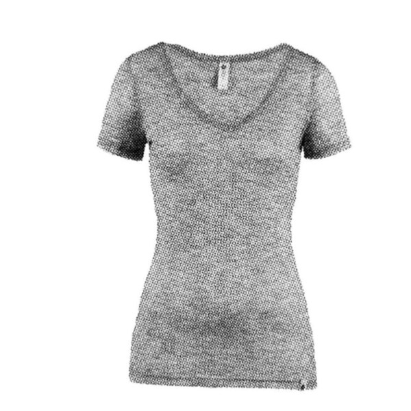 MERINO SKINS Womens Verona V-Neck Tee Thermal Top Wool Blend - Soft Grey XXL (AUS 18)
