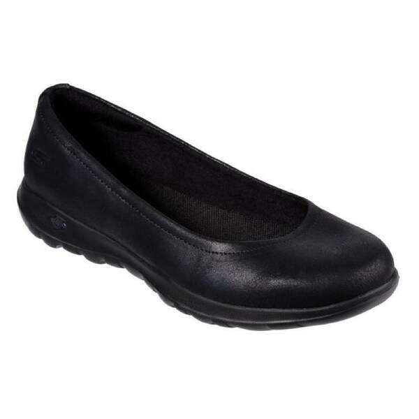 Skechers Womens Go Walk Lite Flats Shoes Comfort GEM Lightweight - Black/Black US 5