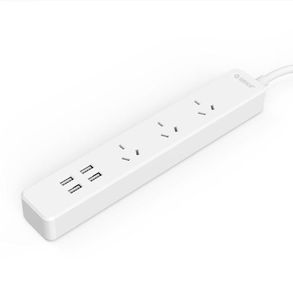 Orico OSC-3A4U AC Outlet & USB Charging Port Surge Protector & Power Board