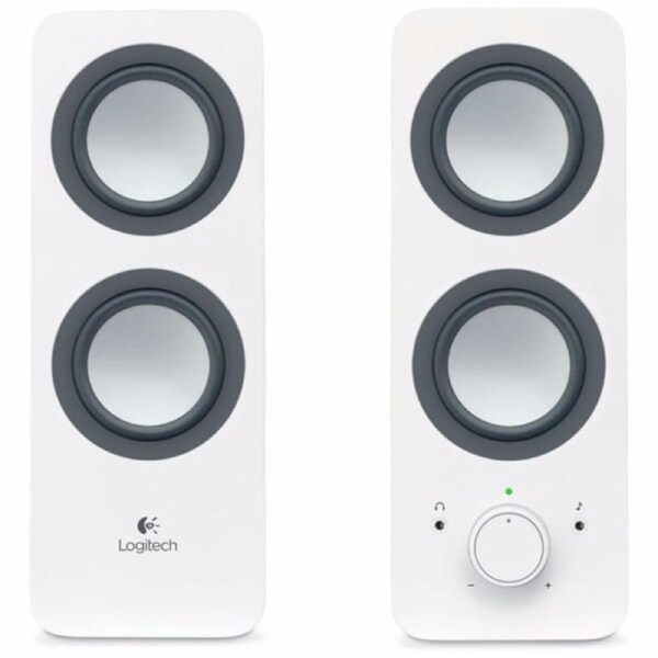 Logitech Multimedia Speakers Z200 Stereo Sound Multiple Device White 3.5mm AC [980-000851(Z200)]
