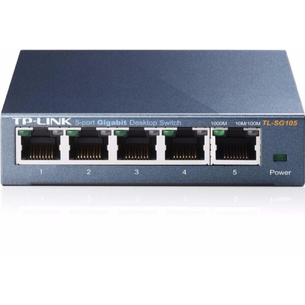 TP-Link TL-SG105 5-Port 10/100/1000Mbps Desktop Switch Green Ethernet Steel