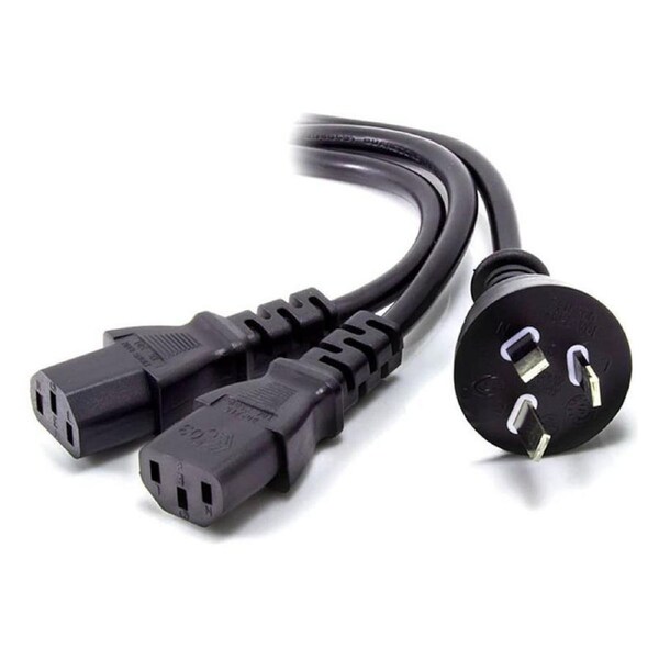 Alogic 4m Power Split Cable 1 Male to 2 Female Aus 3 Pin Mains Plug 2x IEC C13 [MF-AUS3P2C13-04]