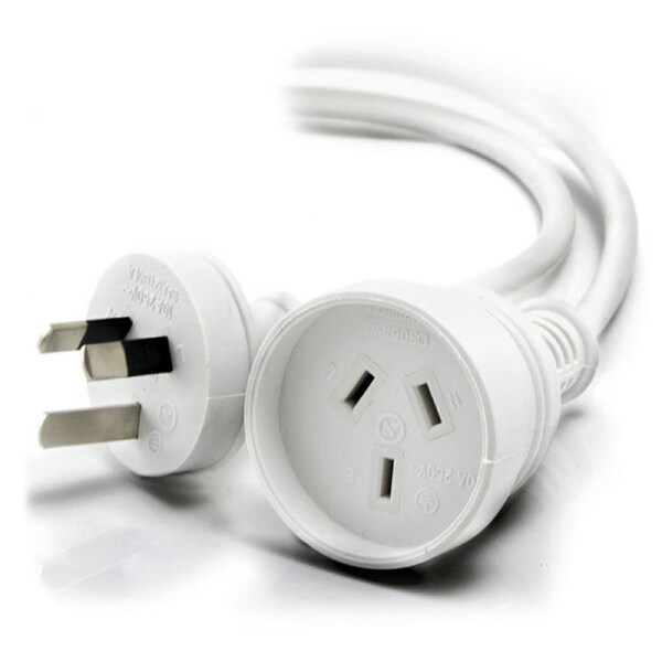 Alogic 10m Aus 3 Pin Mains Power Extension Cable White Male to Female [MF-PEXT-10]