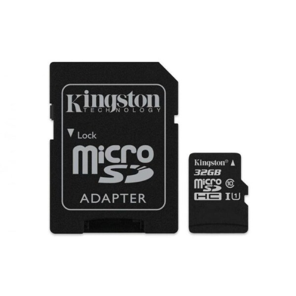 Kingston 32GB microSDHC Canvas Select 80R CL10 UHS-I Card + SD Adapter [SDCS/32GB]