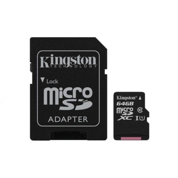 Kingston 64GB microSDXC Class 10 UHS-I 45R Flash Card [SDCS/64GB]