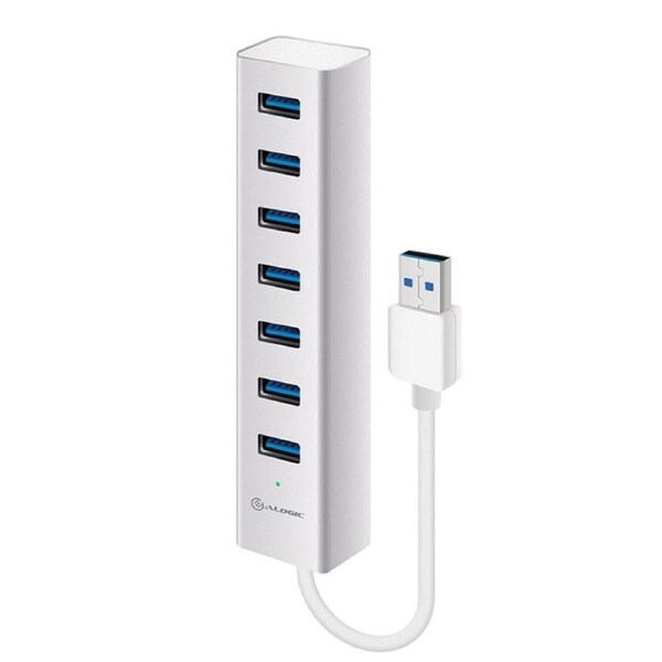 Alogic 7 Port USB Hub - Aluminium Unibody with Power Adapter - Prime Series [VPLU3H7AP]