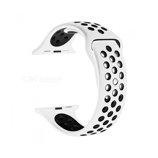 NewBee Sports Silicone Bracelet Strap Band For Apple Watch iWatch 42mm White/Black [NB-WAT-42MMWB]
