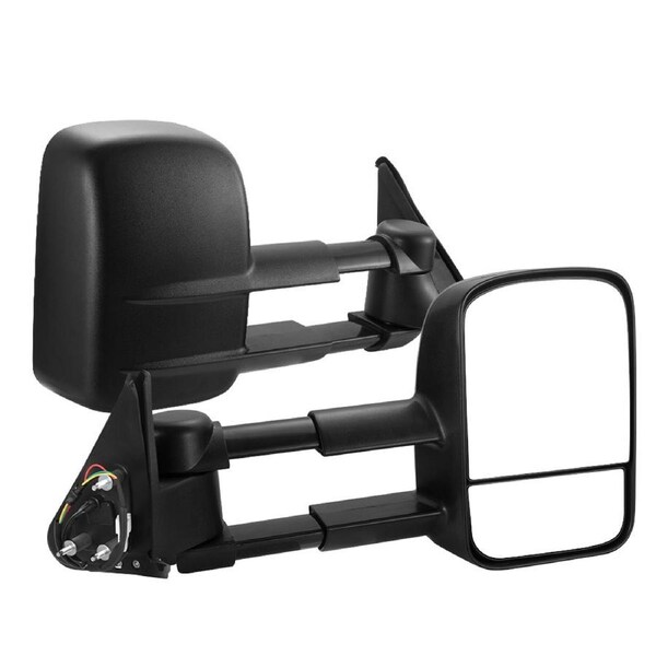 SAN HIMA Extendable Towing Mirrors fit Nissan Patrol GU Y61 Cab Chassis 1997- 2016 Black