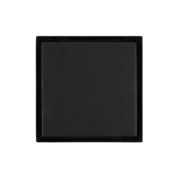 ACA 118mm Matt Black Tile Insert Square Floor Waste Drain Stainless Steel