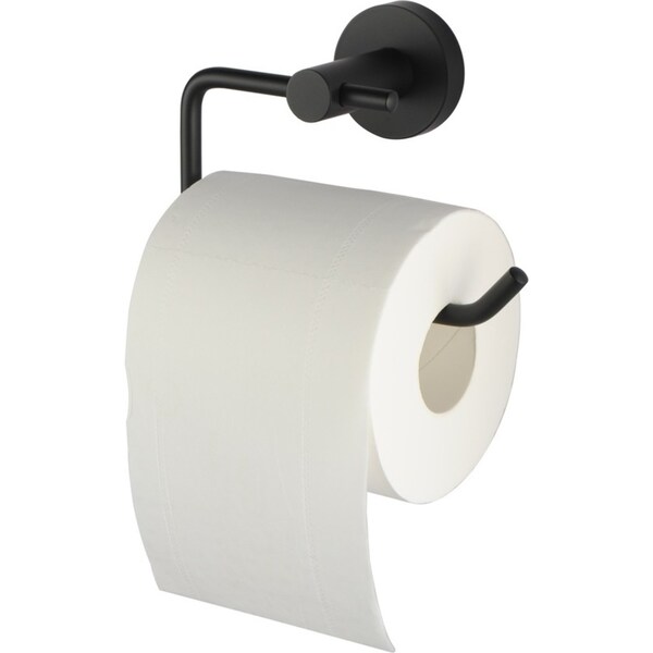 ACA Bathroom Round Toilet Roll Tissue Paper Holder Matt Black
