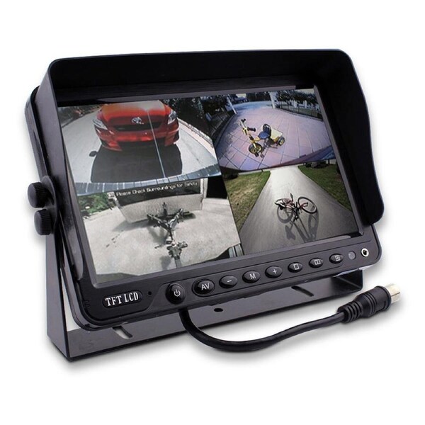 Elinz 9" Quadscreen DVR Monitor 12V 24V 4 AV Inputs